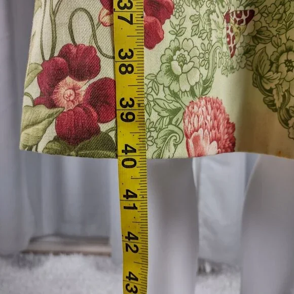 Talbots Yellow Green Floral Sleeveless 100% Cotton A-Line Midi Dress Size 10 - Picture 7 of 11